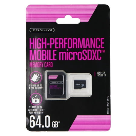 UPC: 0049022977006 | Infinitive High Performance Mobile 64GB microSDXC Memory Card w/ Adapter