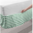 thumbnail image 2 of Mint Bed Skirt, Chevron Pattern Horizontal Zigzag Twisty Turns Modern Aztec Folk Inspirations, Elastic Bedskirt Dust Ruffle Wrap Around for Bedding Decor, 4 Sizes, White Jade Green, by Ambesonne, 2 of 2