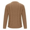 thumbnail image 3 of YLSDY Mens Sweater Plus Size Cable Knit Pullover Jumpers Classic Long Sleeve Crew Neck Twist Textured Casual Sweaters Khaki XL, 3 of 5