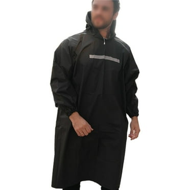 Splihome Outdoor Waterproof Eva Thickened Hood Raincoat Poncho For Hiking Camping Fishing Black