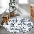 thumbnail image 3 of Round Rugs 4Ft, Blue Fruit Round Area Rug Washable Indoor Throw Carpet, Vintage Plant Nature Botanical Flower Floral Soft Non Slip Circle Rug for Kitchen Nursery Room Home Decor Aesthetic, 3 of 8