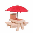 thumbnail image 2 of Squirrel Feeder Picnic Table with Umbrella,Wooden Feeders for Outside,Cute Chipmunk Feeder+Solid Structure B, 2 of 4