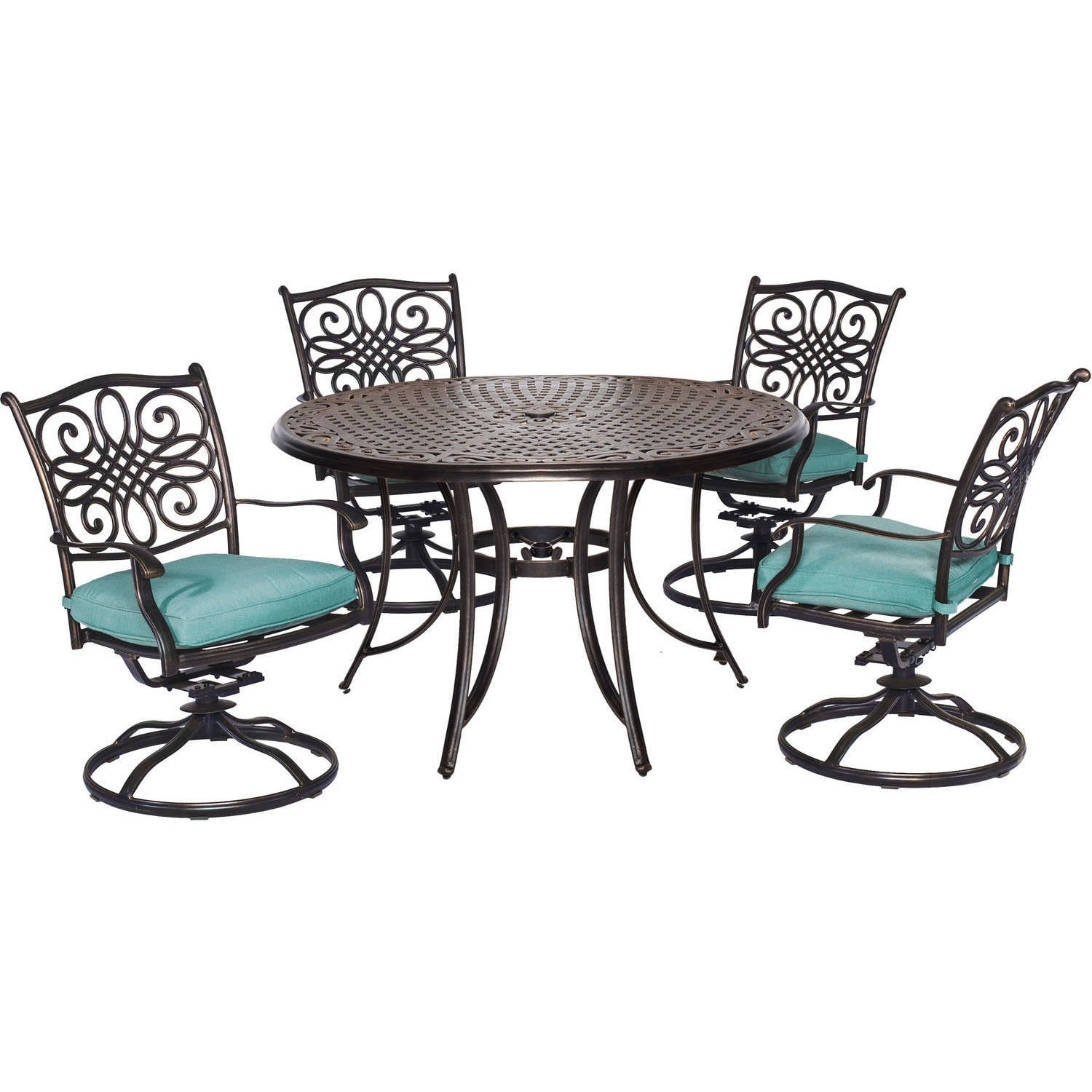 Cambridge Seasons 5-Piece Aluminum Outdoor Dining Set with Swivel Rockers, Seats 4
