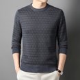 thumbnail image 3 of Suéter de manga larga grueso con cuello redondo y camisa de color sólido de moda coreana para hombre de otoño e invierno, 3 of 5