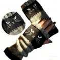 thumbnail image 6 of Cat Embroidery Splicing Knitted Gloves, Fingerless Gloves for Women with Cute Cat Pattern, Soft Knit Wrist Warmers for Everyday Use, 6 of 7