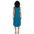 thumbnail image 3 of Time and Tru Women's Sleeveless Curve Hem Henley Midi Dress, 3 of 5
