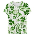 thumbnail image 4 of Womens Tops St Patrick'S Day Print Short Sleeve Comfort Fit Y2K Tops,Green,3XL, 4 of 4