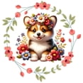 thumbnail image 3 of CafePress - Corgi Puppy Wreath Pajamas - Women's Short Sleeve Print T-Shirt and Pants Light Cotton Pajama Set, 3 of 7