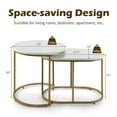 thumbnail image 4 of Giantex Modern Nesting Coffee Table Set of 2, Accent Marble Look Stacking Side Table, End Table Sets, Easy Assembly, 4 of 8