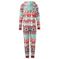 thumbnail image 4 of Christmas Family Pajamas Matching Sets Hooded Jumpsuit with Cartoon Print, 4 of 9