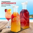 Plastic Juice Carafe with Lids (Set of 2) 50 oz Carafes for Mimosa Bar, Drink Pitcher with Lid