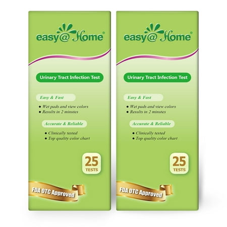 Easy@Home Urinary Tract Infection UTI Test Strips, Monitor Bladder by Testing Urine, 50 tests-25 per Bottle-FDA Approved for Over the Counter/OTC USE, Urinalysis detects Leukocytes, Nitrite (Best Over The Counter For Uti)