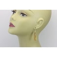 thumbnail image 3 of 14k Gold Filled Simulated Topaz Earrings Champagne Long Narrow Faceted Teardrops Simple 2 Inch, 3 of 5