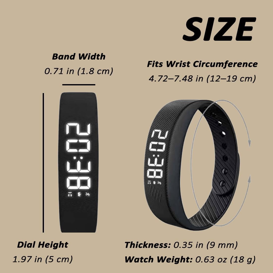 Rise Alarm Band, Alarm Clock Watch, Silent Vibration Wake-Up Wristband for Deep Sleepers, Snooze-Free Smart Watch for Men and Women