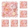 thumbnail image 2 of Girlsshop 6 Pieces Artificial Flowers Wall Background 3D Flower Wall Panels Wedding Decor,Light Pink, 2 of 8
