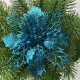 thumbnail image 2 of 10Pcs Christmas Glitter Artificial Poinsettia Flowers Xmas Poinsettia Artificial Wedding Flowers Decorations Xmas Tree Ornaments for Party Favors, 4.4inch, 2 of 8