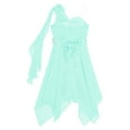 thumbnail image 4 of YUUMIN Kids Flower Girls One Shoulder Dress Irregular Wedding Pageant Dresses Evening Party Prom Ball Mint Green 8, 4 of 4