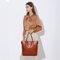 thumbnail image 5 of sweetovo Women Vintage Shoulder Bag Leather Tote Purses and Handbags Satchel Bags Top Handle Work Bags 4pcs Set, 5 of 7