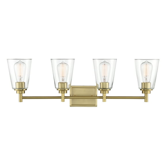 Designers Fountain Westin 4 Light Brushed Gold Bathroom Vanity Light Fixture, 95704-BG