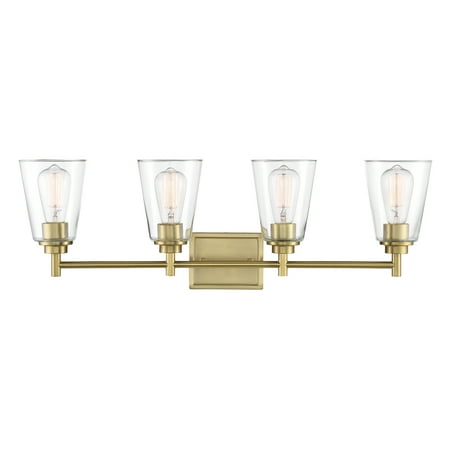 

Designers Fountain Westin 4 Light Brushed Gold Bathroom Vanity Light Fixture 95704-BG