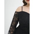thumbnail image 2 of Vestido de encaje de talla grande para mujer, hombros descubiertos, elegante para boda, 2 of 8
