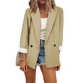 thumbnail image 3 of Oversized Blazer Jacket for Women OL Office Open Front Long Sleeve Jackets Blazer Work Casual Dress Suit Cardigans, 3 of 6