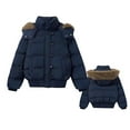 thumbnail image 2 of Mercatoo Kids Girls Crop Puffer Jacket Hooded Zip Up Lightweight Padded Down Coat Winter Warm Windproof Outerwear, 2 of 7
