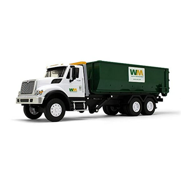 First Gear 1/24 Scale Plastic Toy Waste Managment International WorkStar with Roll-Off Container inducing Lights & Sounds (#70-0580)