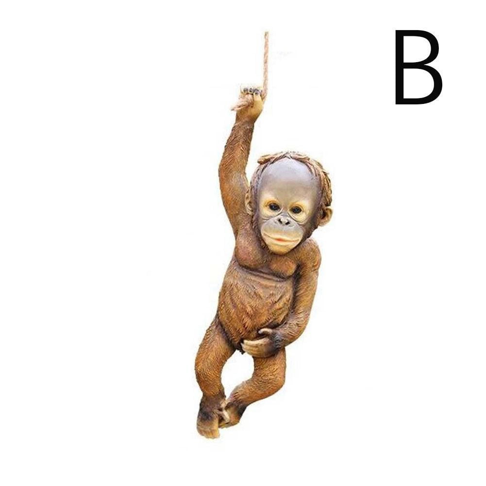 TAOYUN Little Hanging Monkey Garden Statue Sculptures Resin Animal