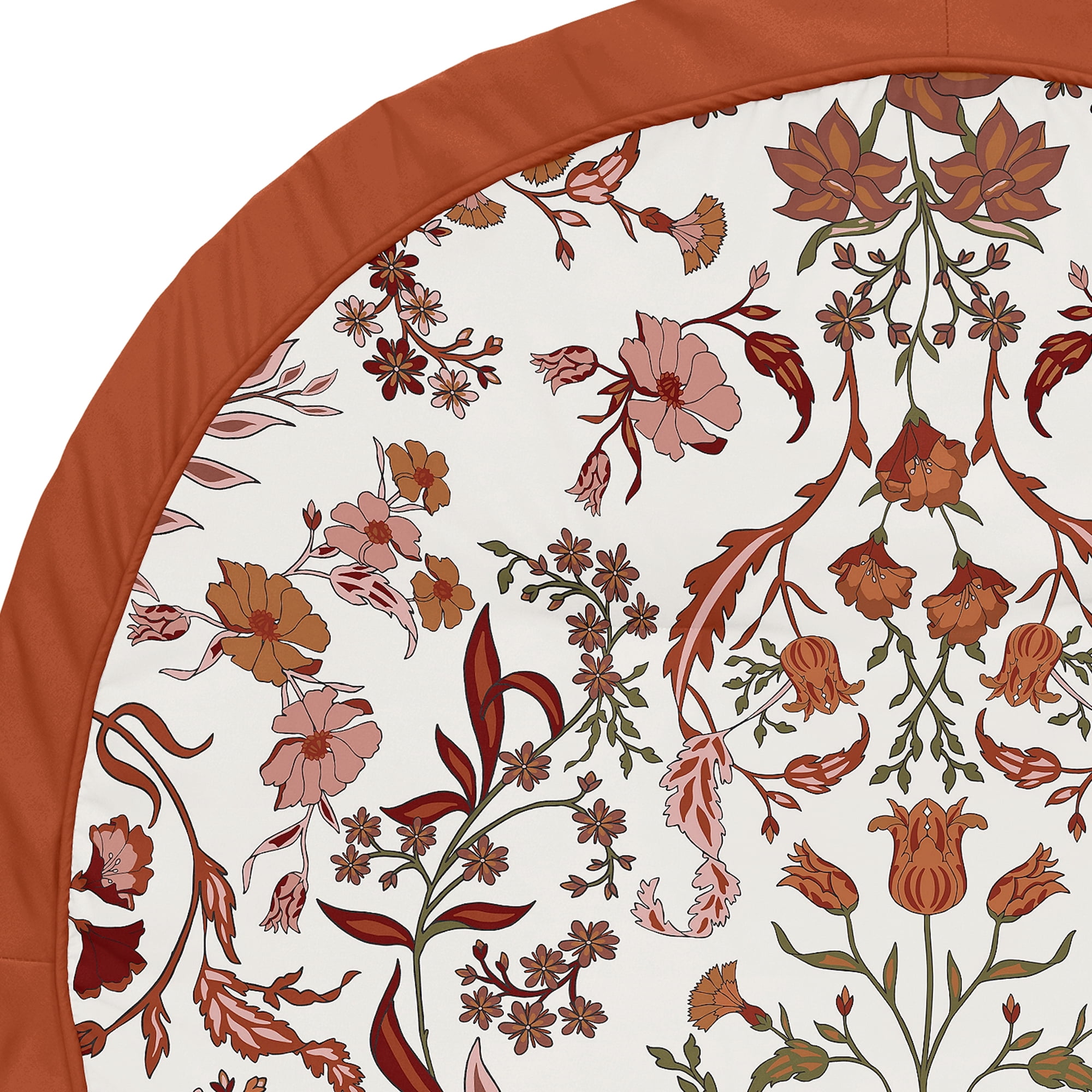 Sweet Jojo Designs Boho Floral Wildflower Orange and Ivory Baby Play Mat