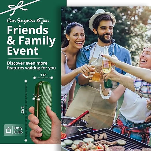 Wireless Meat Thermometer INT-11X-B, Bluetooth Meat Thermometer for Grilling and Smoking, App Remote Control, IP67 Waterproof, 25 Hours of Continuous Cooking, Stylish Gift for Men Women,Green