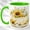 Green, variant on Sunflower Cake Coffee Mug, Yellow Floral Dessert Cup, Watercolor Birthday Cake Art Gift for Women, Summer Tea Party, Ceramic 11 Oz Mug