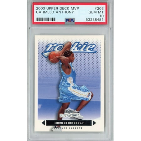 

Graded 2003-04 Upper Deck UD MVP Carmelo Anthony #203 Rookie RC Basketball Card PSA 10 Gem Mint