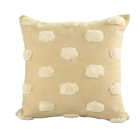 LR Home Ox Bay Hand-stitched Cream/White Dot All-Natural Cotton Pillow Cover