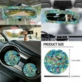 thumbnail image 5 of Renewold Butterfly Tie-Dye Teal 14 Pack Car Seat Cover Set with Steering Wheel Seat Belt Strap Gear Shift Knob Cover Set Garbage Bin Armrest Pad Rearview Mirror Coasters Universal Fit SUV Sedans, 5 of 7