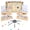 Double 15 Mexican Train Dominoes Set, variant on Mexican Train Dominoes Accessories Set Game for Adults & Family ( 6.3-Inch Large Size Pine Hub, 9 Colorful Metal Markers, 100-Sheet Score Pads )