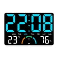 thumbnail image 2 of Reloj de pared digital, reloj digital, reloj despertador, reloj electrónico para la mesita de noche de la oficina. Azul, 2 of 7