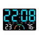 thumbnail image 2 of Reloj de pared digital, medidor de temperatura con pantalla grande, despertador para sala de estudio Azul, 2 of 7