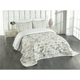 thumbnail image 3 of Ambesonne Airplane Quilted Bedspread Set 3 Pcs, Retro Planes, Queen Size, Olive Green Tan, 3 of 5