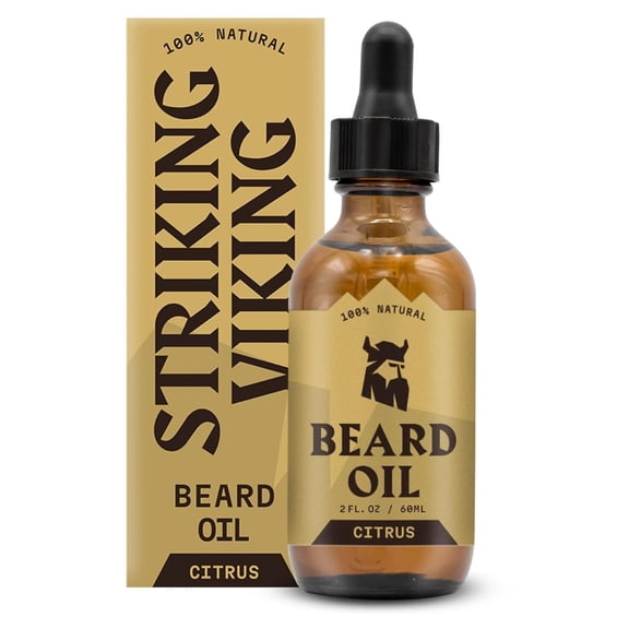 Striking Viking Citrus Beard Oil for Men 2 fl oz Lightweight Conditioning Oil with Dropper