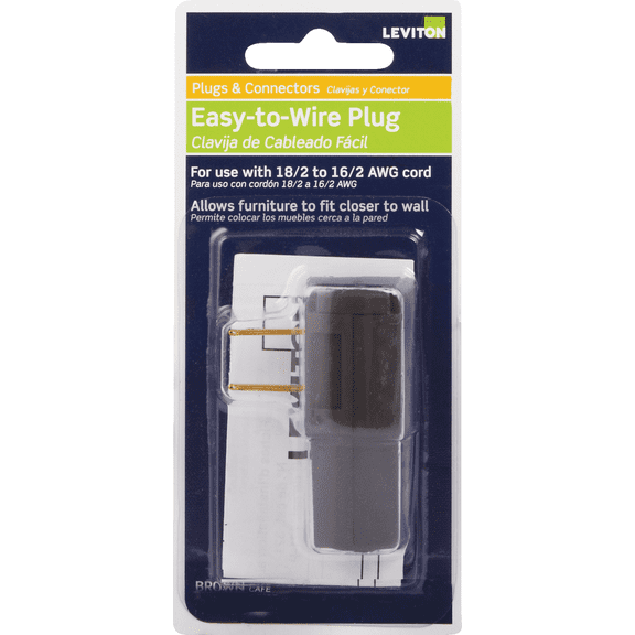 Leviton 00321 Cord & Plug — UL Listed for US Residential Electrical Code Compliance, Drop-in NEC-Standard Wiring