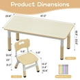 thumbnail image 2 of Garvee Kids Rectangular Activity Table and Chair Set 5-Piece, Adjustable Height , Natural, 2 of 7