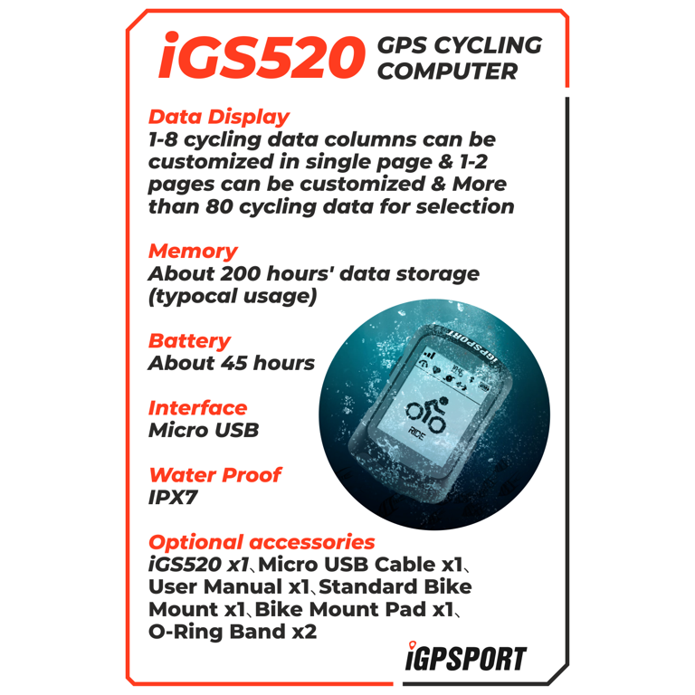 gps para bicicletas Ciclocomputador IGPSPORT IGS520 Para Bicicleta.