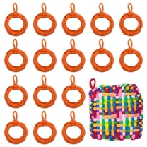 Uxcell 100 Pcs Potholder Loom Refill Loops, Elastic Potholder Weaving Refill Loops Knitting Kit Supplies in Rainbow Colors for Girls DIY Crafts 7" Weaving Loom, Orange