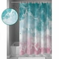 thumbnail image 3 of 60x72 Inch Shower Curtains for Bathroom Turquoise Pink Coastal Fabric Bath Curtain Decor Summer Beach Nautical Waterproof Restroom Curtains Shower Set Accessories with 12 Hooks 60 Inch, 3 of 6