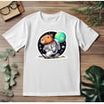 thumbnail image 4 of Playera Blanca Camiseta Unisex Estampada Capibara Astronauta, 4 of 5
