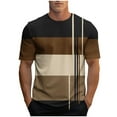thumbnail image 3 of Elvqul Short Sleeve Tee Shirts for Men Stylish Gym T-Shirts Sports Crew Neck Graphic Pullover Big and Tall Brown Mens Shirts Everyday, 3 of 4