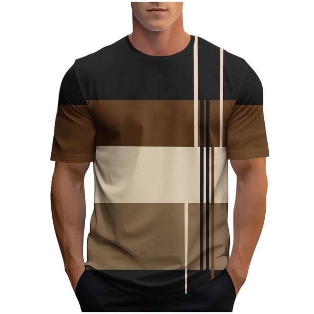 Camisetas de Manga Larga para Hombres, Camiseta Deportiva de Impresión Casual de Nueva Moda, Blusa de Cuello Redondo de Manga Corta