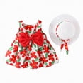 thumbnail image 1 of Gubotare Robes pour Filles Robe Papillon pour Bébé Fille Tutu à Volants Sans Manches Robes Robe de Fête 1T 2T (Rouge, 1-2 Ans), 1 of 4