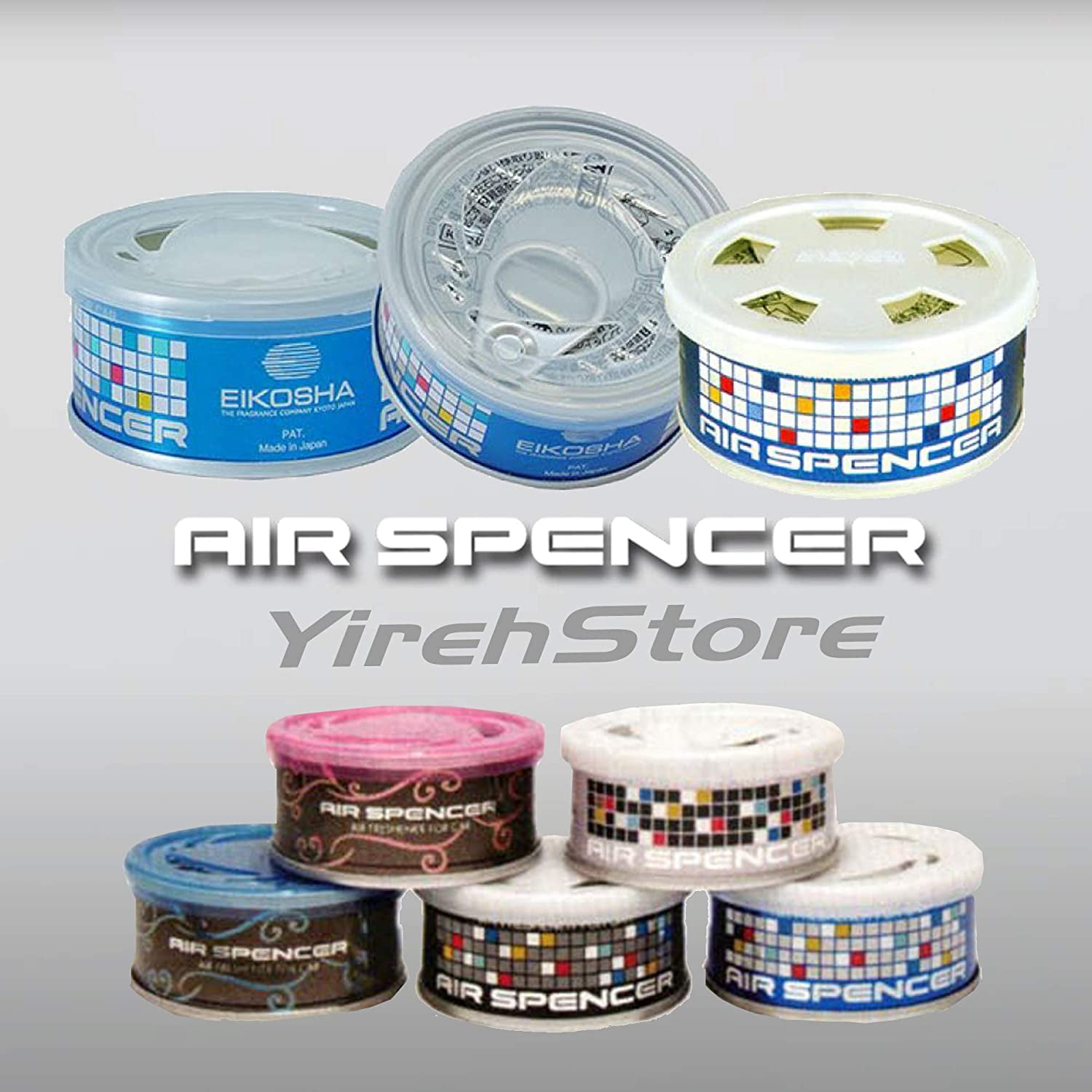 Air Spencer Cartridge Marine Squash Scent 4-Pack Car Air Freshener, Heavy Duty, Last Long, JDM AS A19 Eikosha Japan